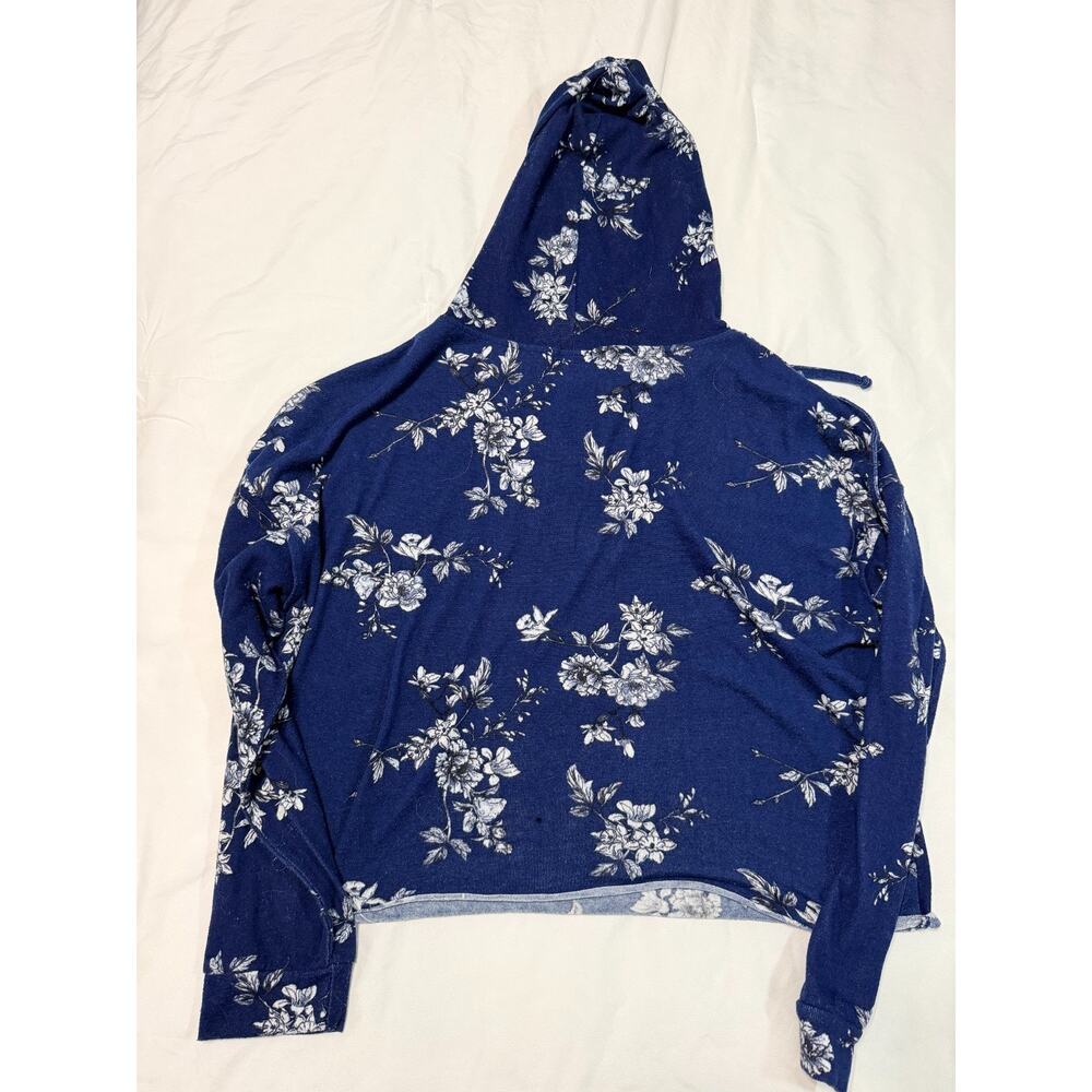 Rue21 Blue Floral Croptop Women's Hoodie XL